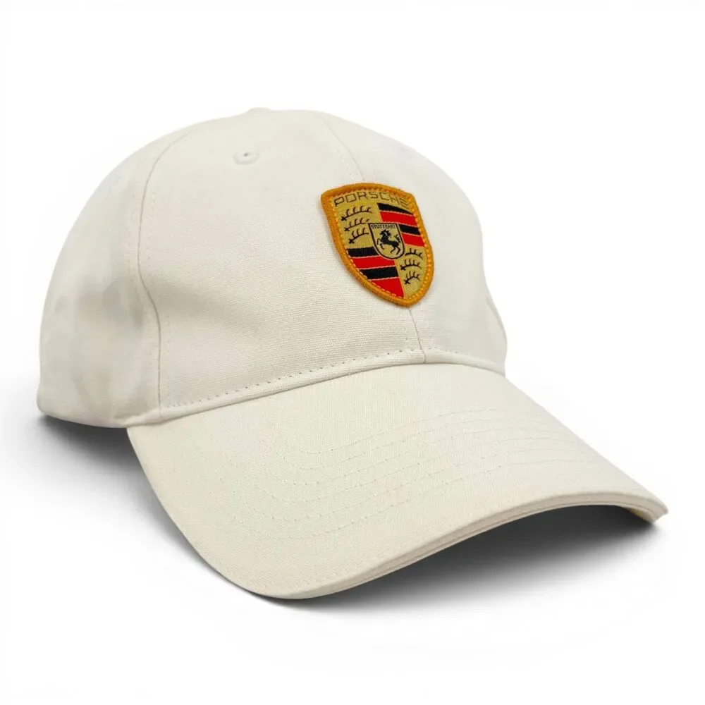 NWT Porsche Crest Adjustable Essential Baseball Cap Cream